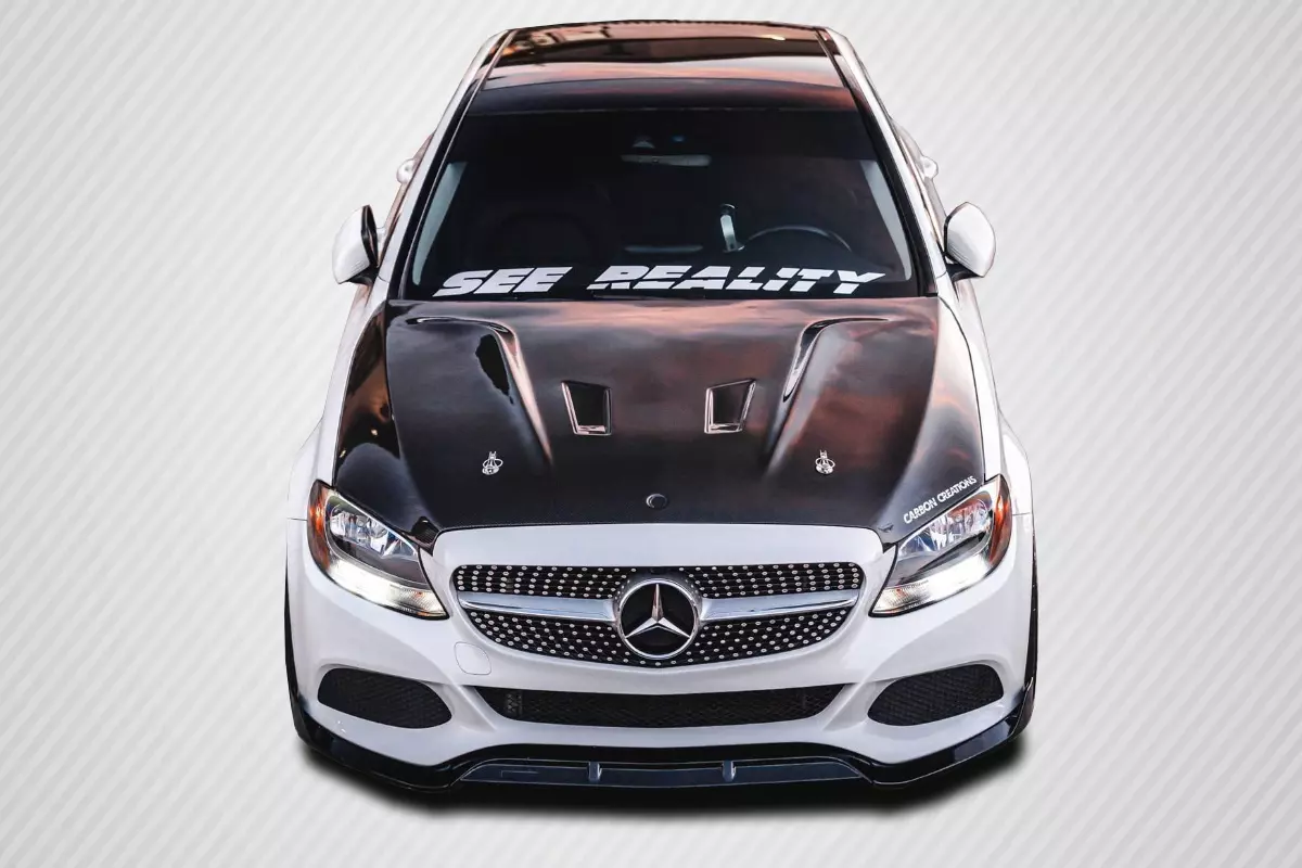 2015-2021 Mercedes C Class W205 Carbon Creations DriTech Black Series Look Hood 1 Piece - Image 1