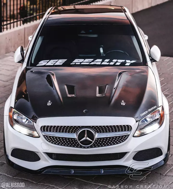 2015-2021 Mercedes C Class W205 Carbon Creations DriTech Black Series Look Hood 1 Piece - Image 2