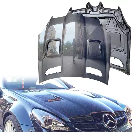 ModeloDrive Carbon Fiber BLK Series Hood > Mercedes-Benz SLK (R171) 2005-2011 - Image 1