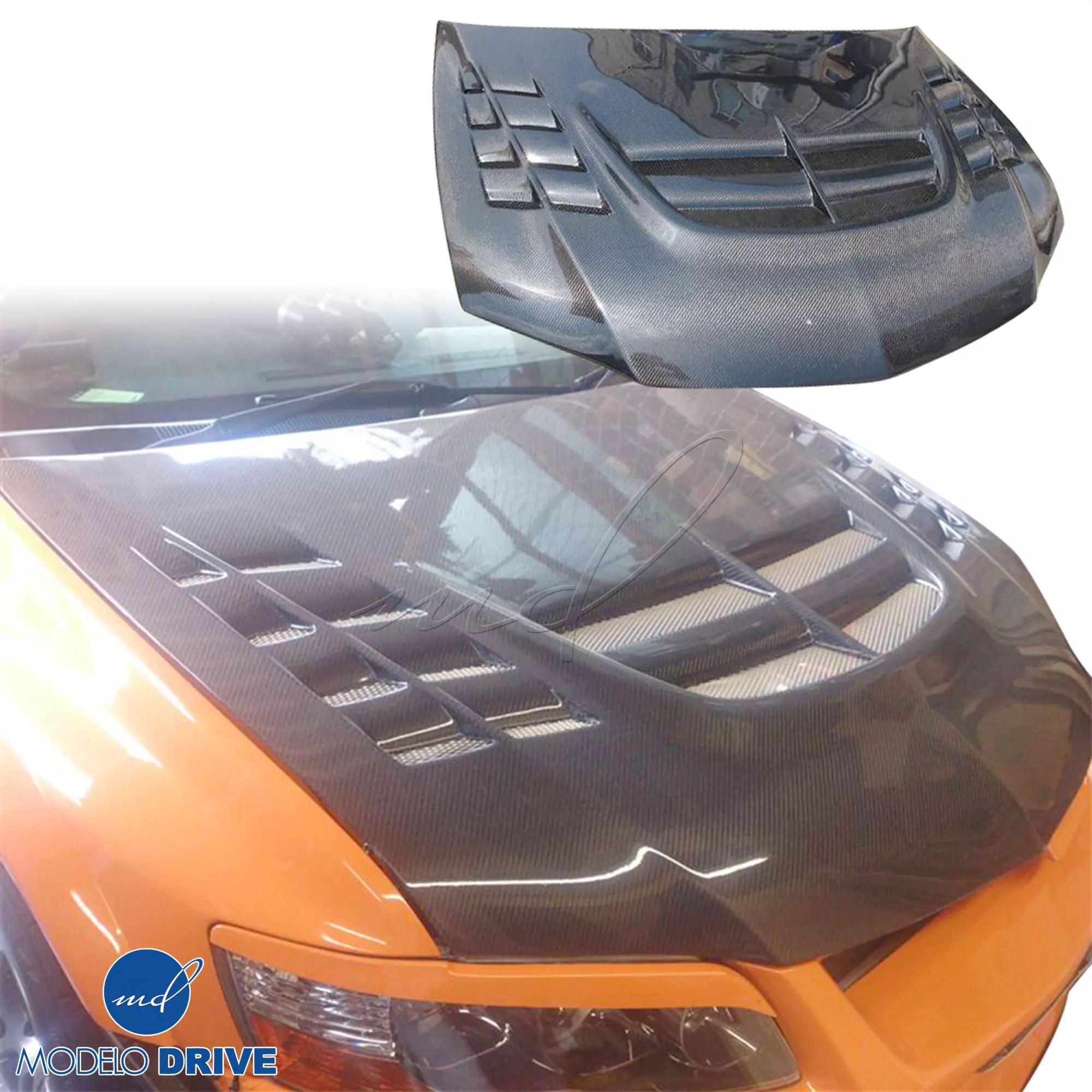 ModeloDrive Carbon Fiber VOLT Hood > Mitsubishi Evolution 8 9 2003-2006 - Image 4