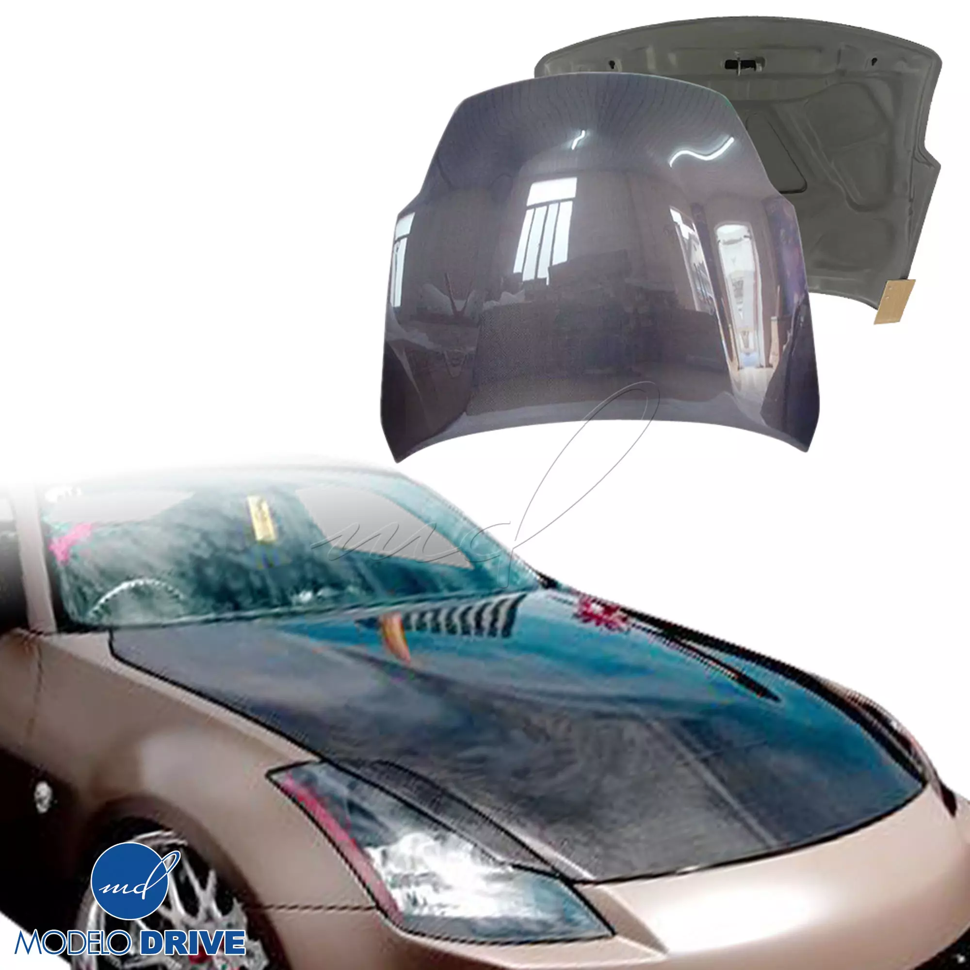 ModeloDrive Carbon Fiber OER HR Hood Hatch Combo > Nissan 350Z Z33 2007-2008 - Image 6