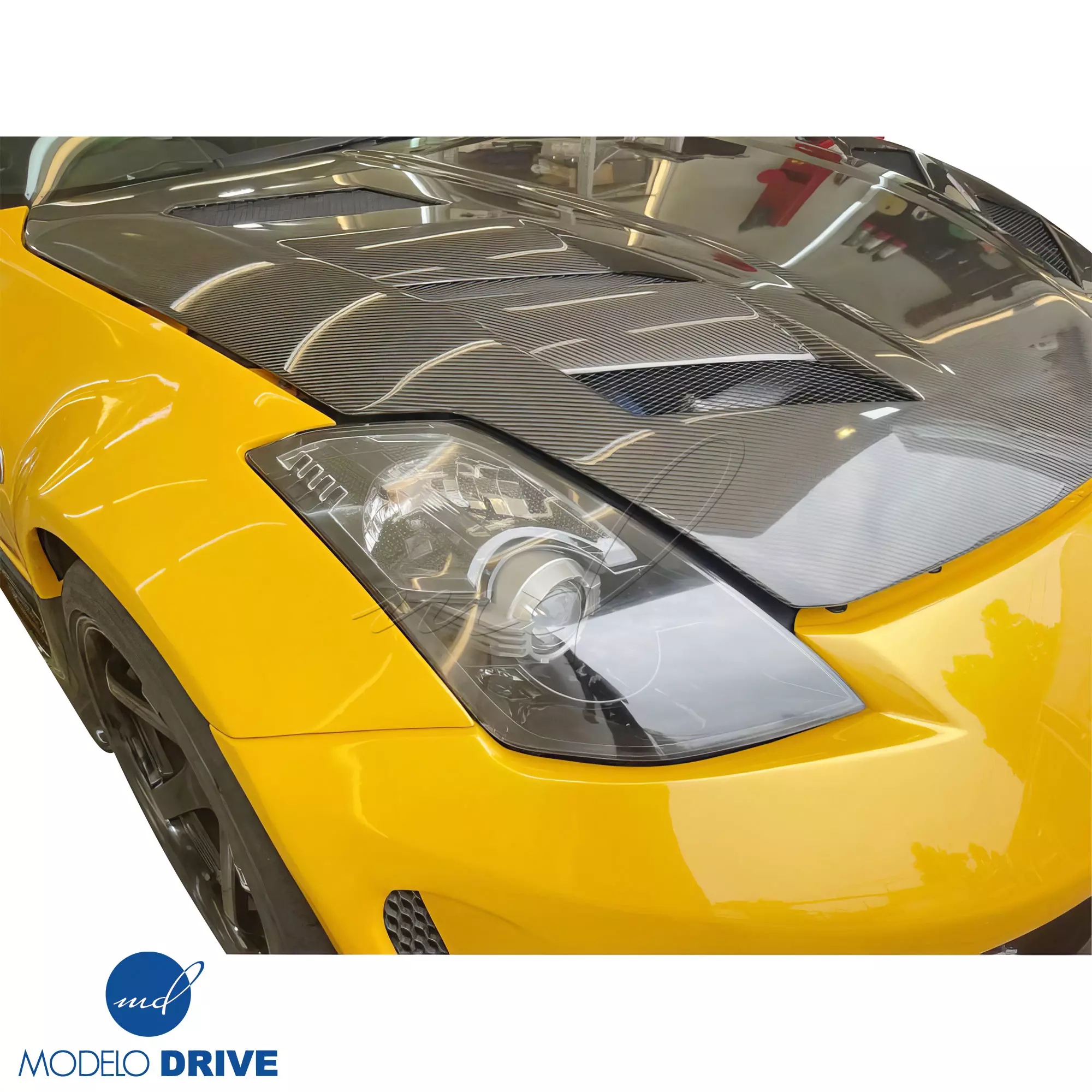 ModeloDrive Carbon Fiber AMU v1 Hood > Nissan 350Z Z33 2003-2006 - Image 5