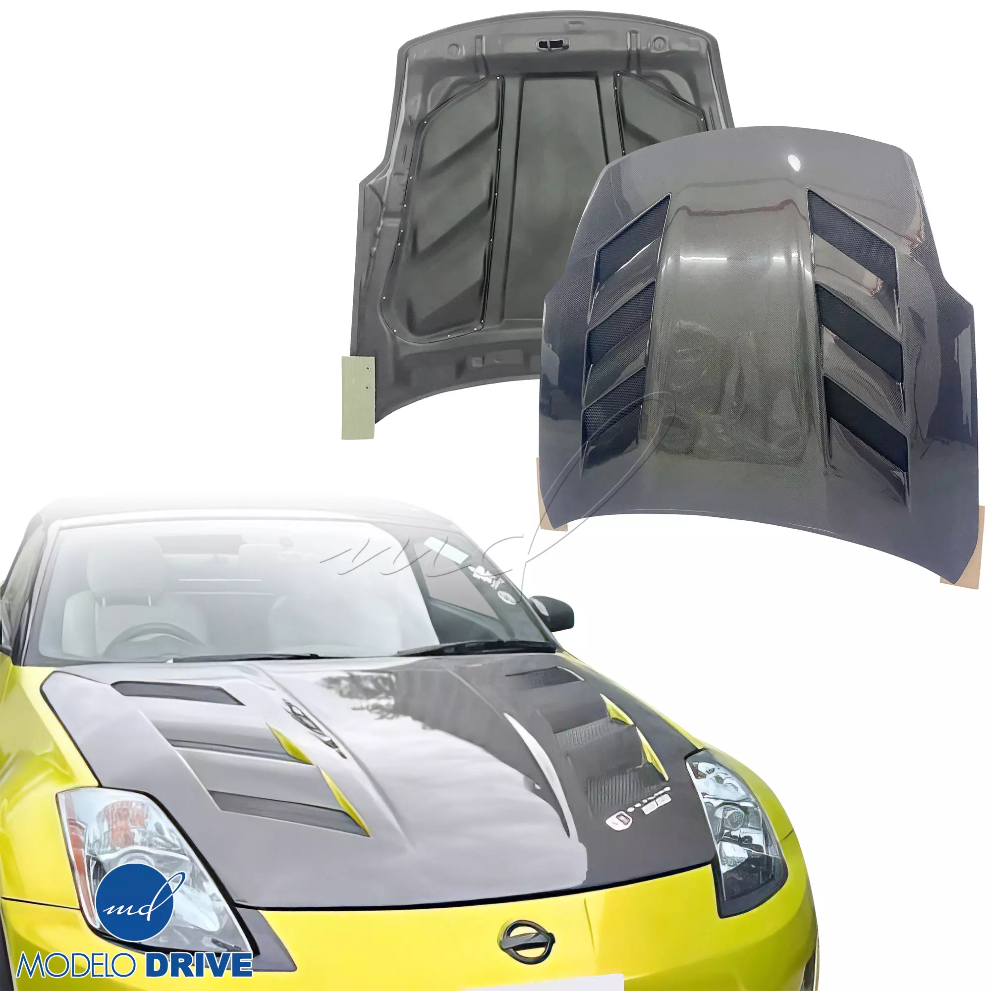 ModeloDrive Carbon Fiber AMU v1 Hood > Nissan 350Z Z33 2003-2006 - Image 8