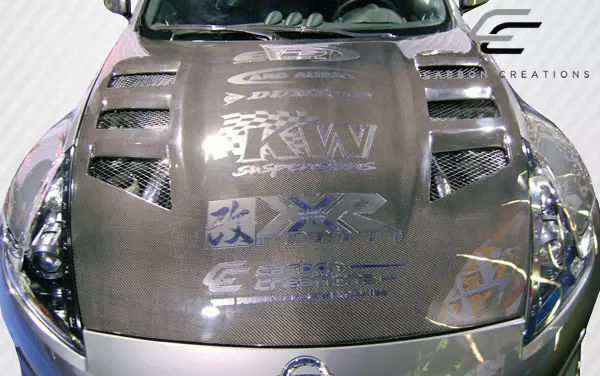 2009-2020 Nissan 370Z Z34 Carbon Creations Circuit Hood 1 Piece - Image 2