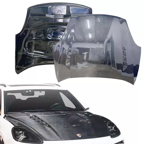 ModeloDrive Carbon Fiber MASO Hood > Porsche Cayenne (958) 2015-2018 - Image 1