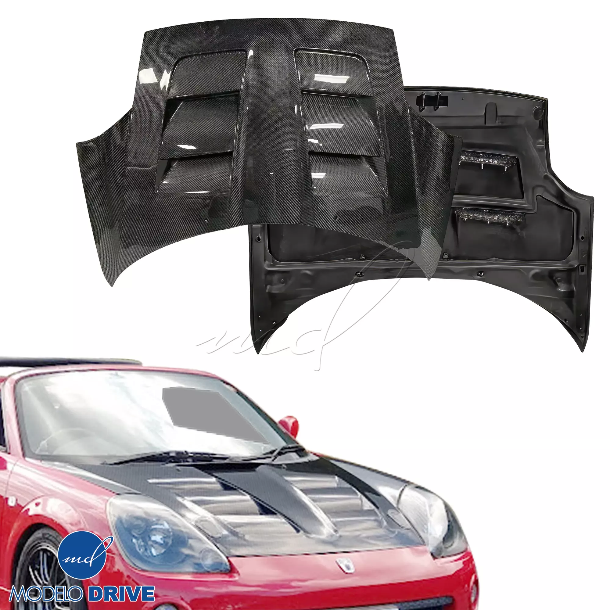 ModeloDrive Carbon Fiber WDS BAND Frunk Hood (front) > Toyota MRS MR2 Spyder 2000-2005 - Image 8