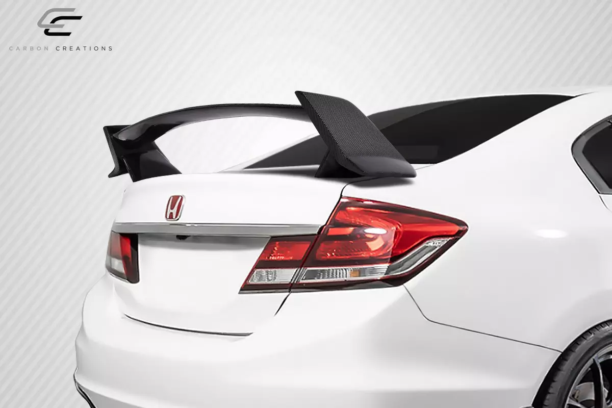 2006-2015 Honda Civic 4DR Sedan Carbon Creations Type R Look Rear Wing Spoiler 1 Piece - Image 2