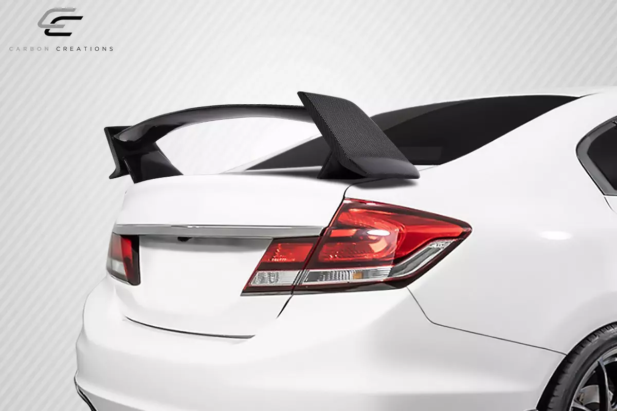 2006-2015 Honda Civic 4DR Sedan Carbon Creations Type R Look Rear Wing Spoiler 1 Piece - Image 11