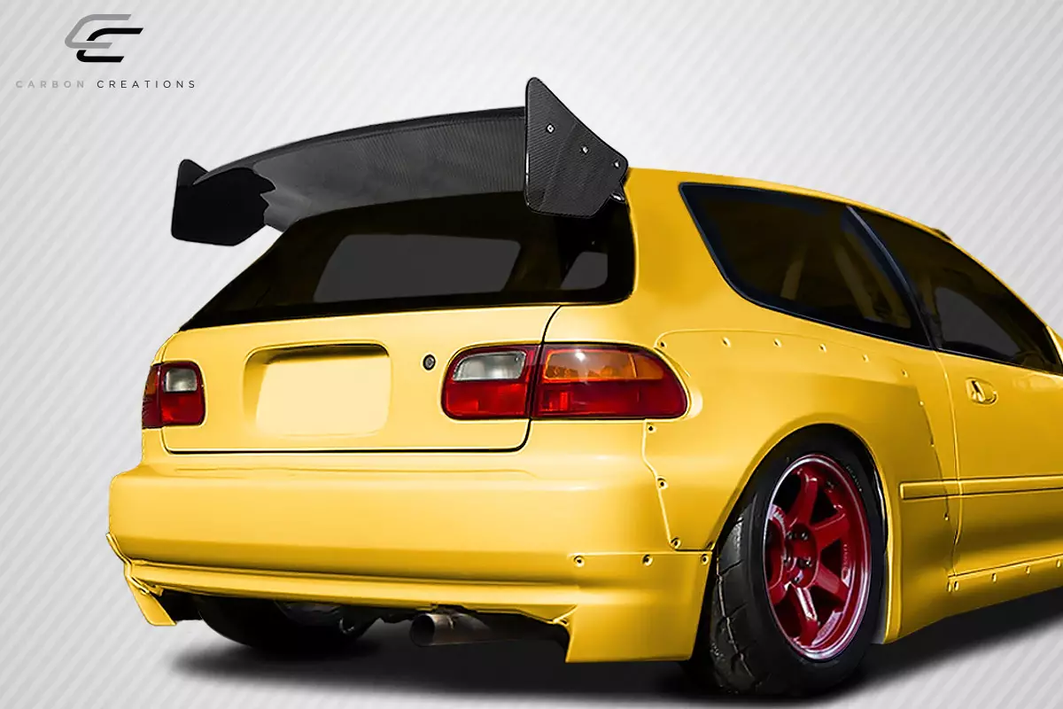 1992-1995 Honda Civic HB Carbon Creations RBS Wing Spoiler 3 pc - Image 2