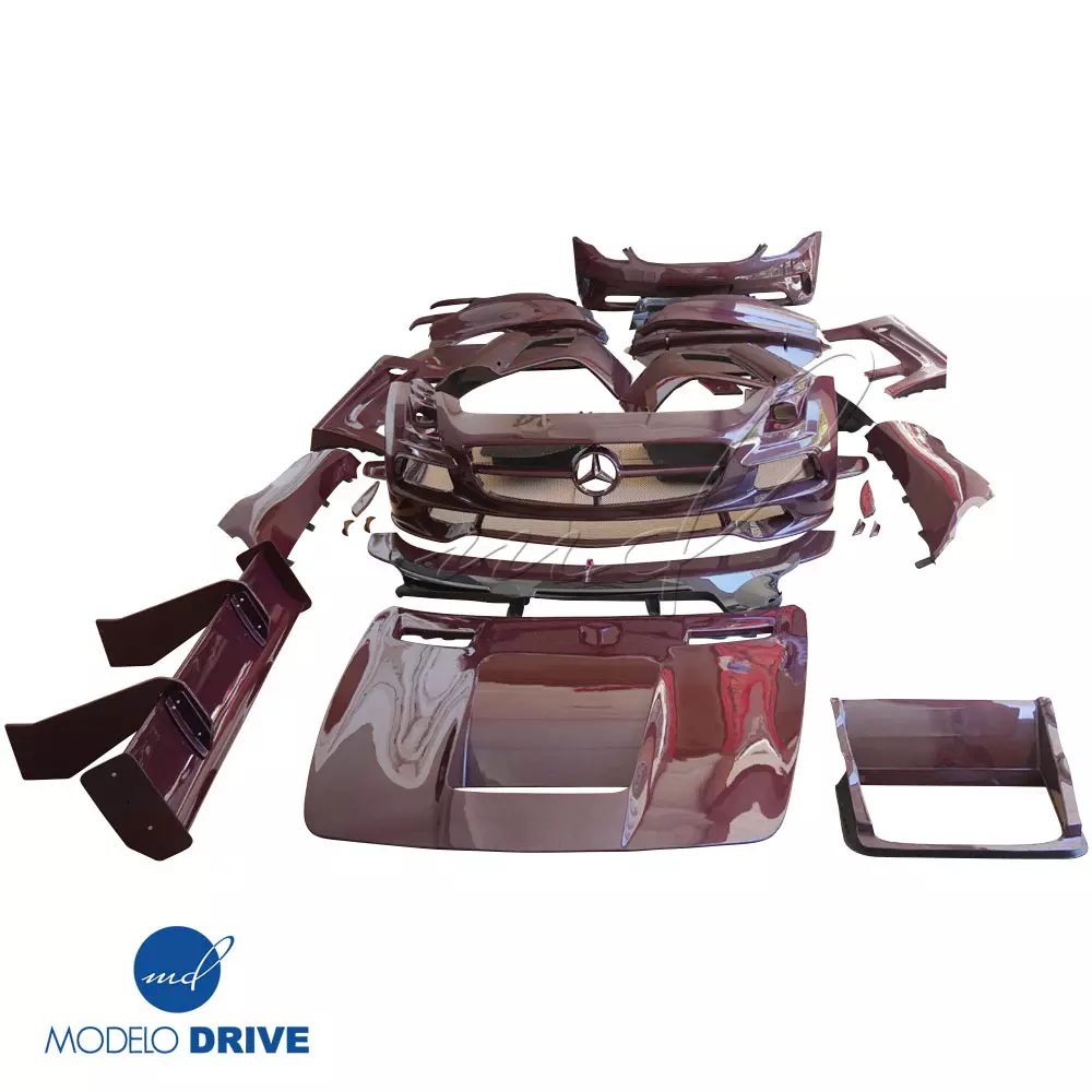 ModeloDrive Carbon Fiber BLK-GT Wide Body Kit w Wing > Mercedes-Benz SLS AMG (R197) 2011-2014 - Image 3