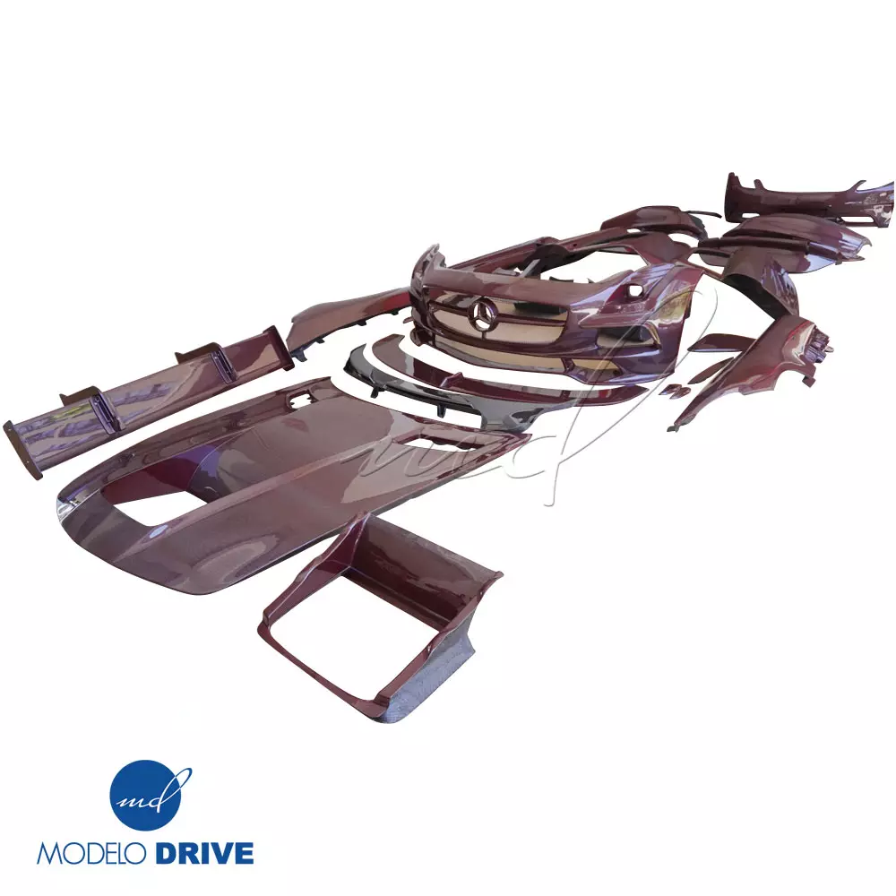 ModeloDrive Carbon Fiber BLK-GT Wide Body Kit w Wing > Mercedes-Benz SLS AMG (R197) 2011-2014 - Image 7