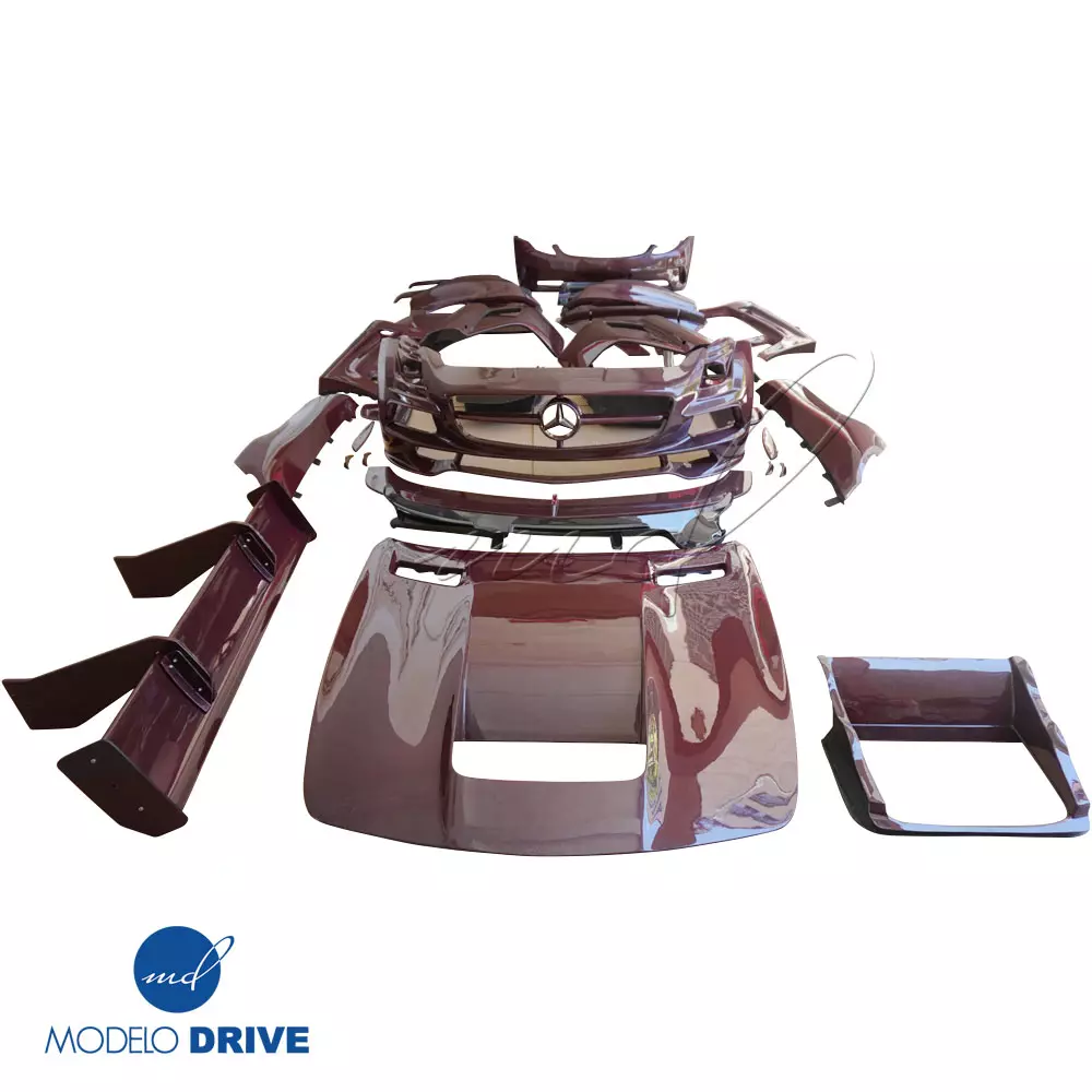 ModeloDrive Carbon Fiber BLK-GT Wide Body Kit w Wing > Mercedes-Benz SLS AMG (R197) 2011-2014 - Image 8