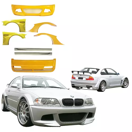 ModeloDrive FRP LDES Wide Body Kit 8pc > BMW 3-Series E46 1999-2005 > 2dr - Image 5