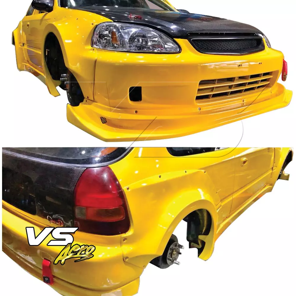 VSaero FRP MAM Wide Body Kit 8pc > Honda Civic EK 1999-2000 > 3dr Hatchback - Image 2