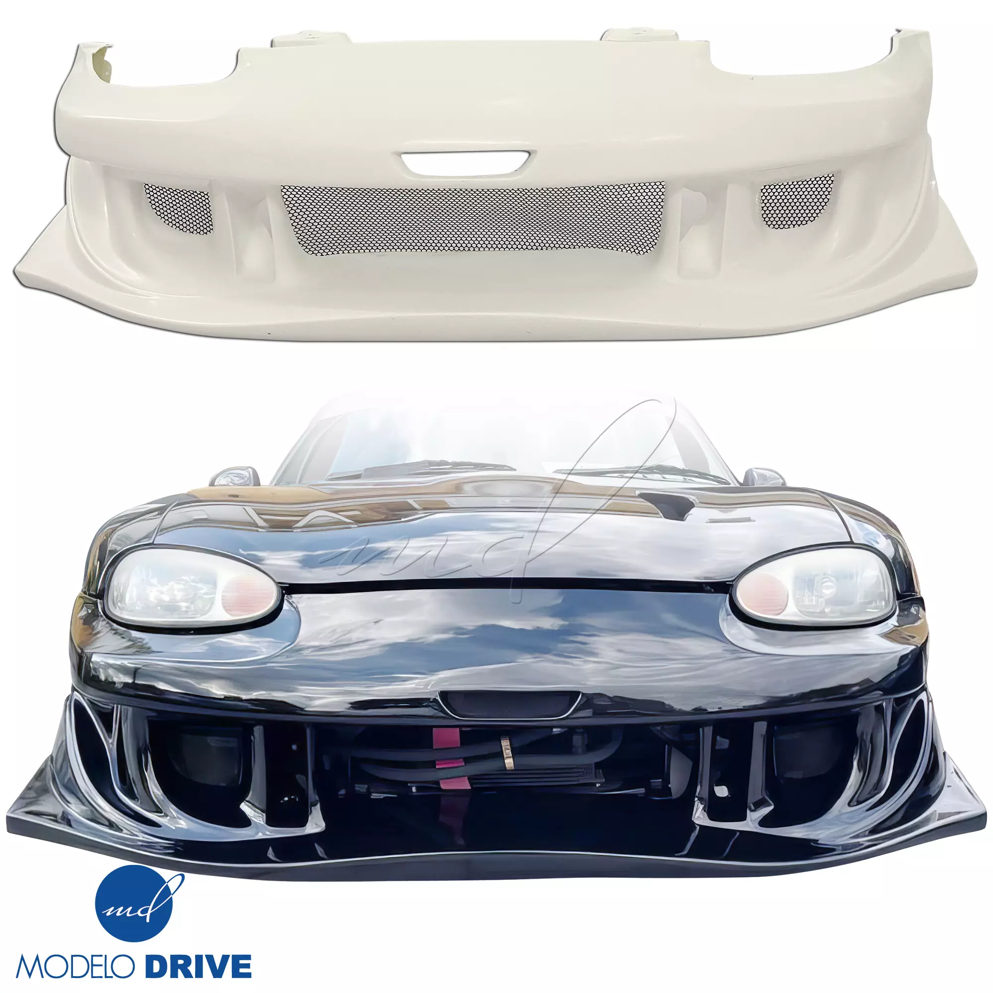 ModeloDrive FRP RAME Wide Body Front Bumper > Mazda Miata (NB) 1998-2005 - Image 4