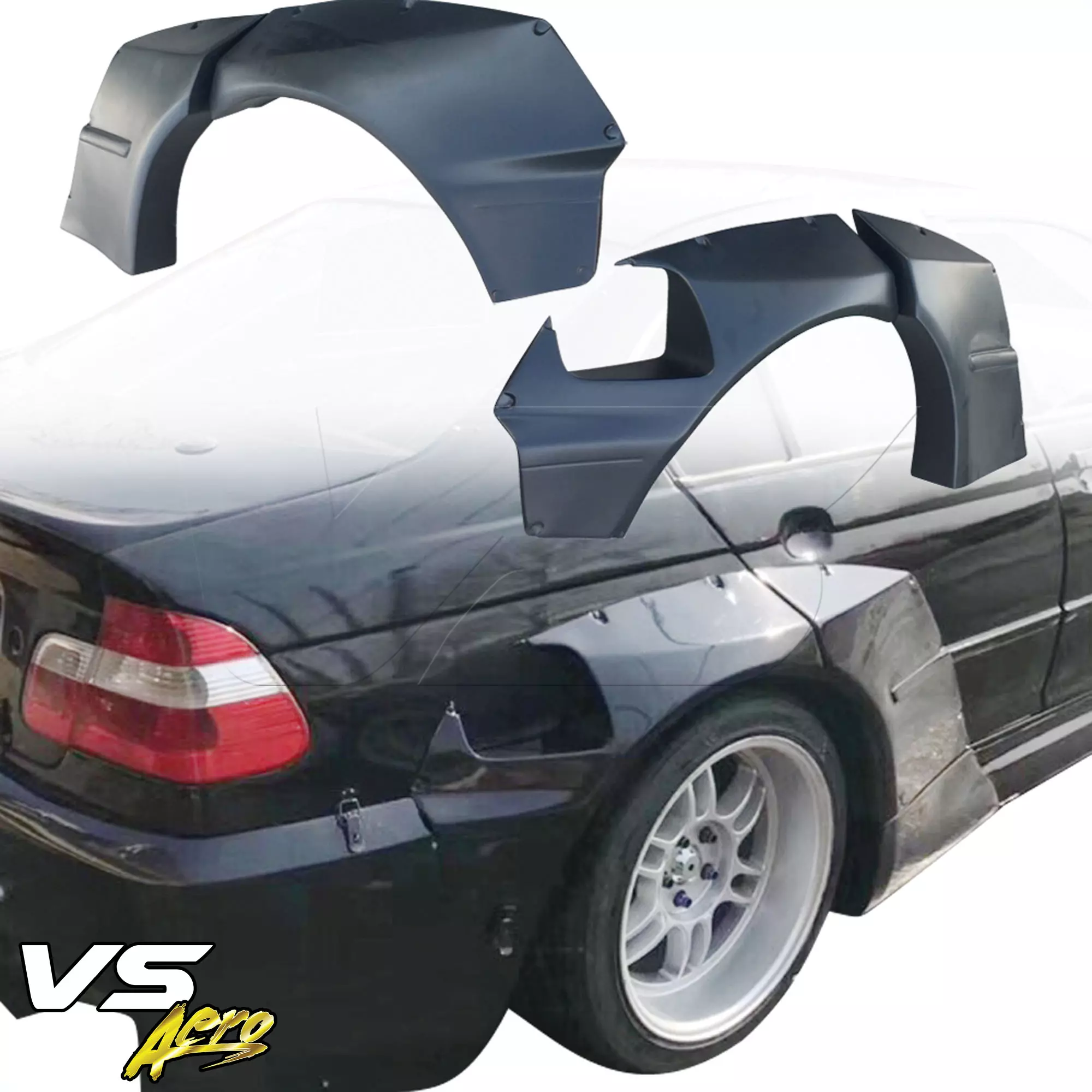 VSaero FRP TKYO V1 Wide Body Fender Flares (rear) > BMW 3-Series 325i 330i E46 1999-2005 > 4dr Sedan - Image 6