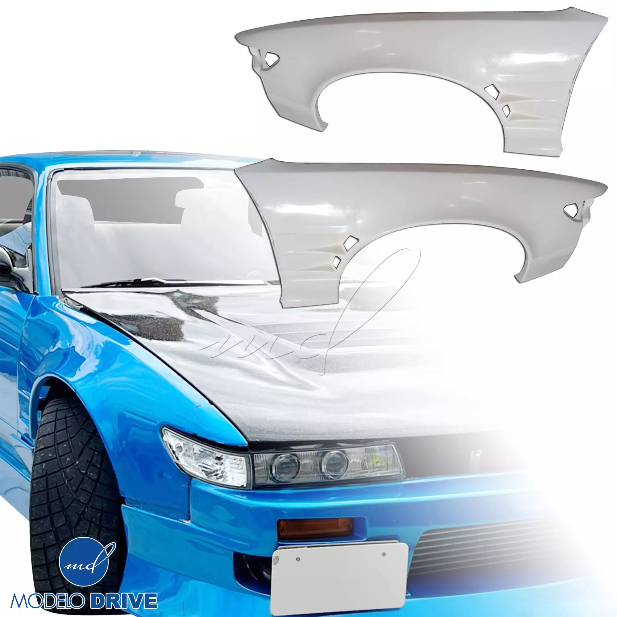 ModeloDrive FRP ORI t3 55mm Wide Body Fenders (front) > Nissan Silvia S13 1989-1994> 2/3dr - Image 2