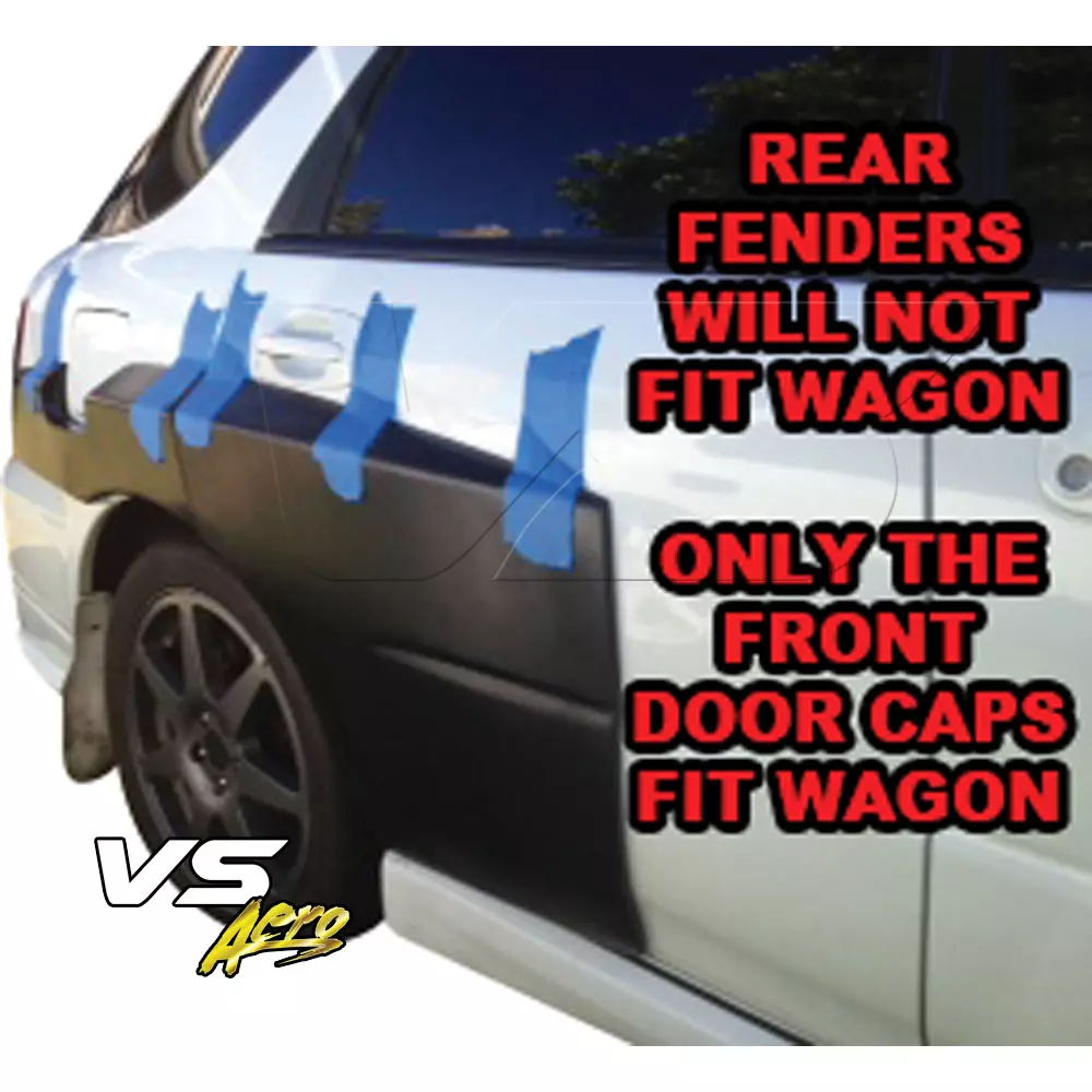 VSaero FRP LSPO WRC Wide Body Tapered Fender Flares (rear) 5pc > Subaru Impreza WRX 2002-2007 > 4dr Sedan - Image 8