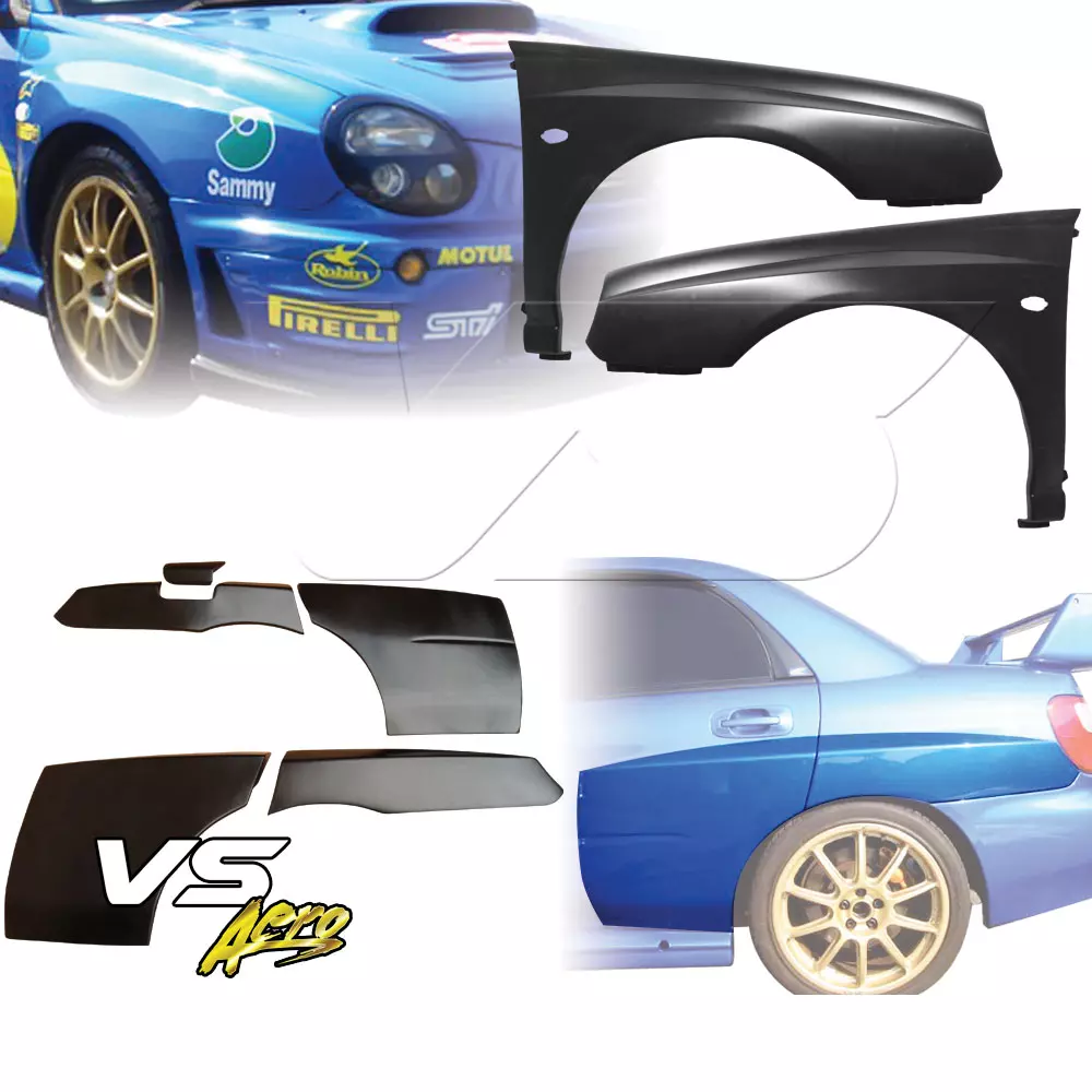 VSaero FRP LSPO WRC Wide Body Fenders 7pc > Subaru Impreza WRX 2002-2003 > 4dr Sedan - Image 8