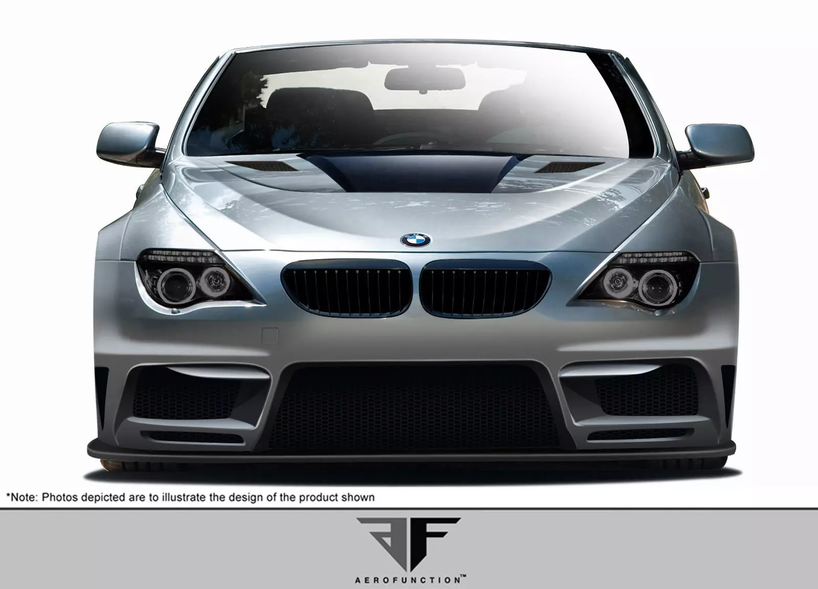 2004-2010 BMW 6 Series E63 E64 2DR Convertible AF-2 Wide Body Front Lip Under Air Dam Spoiler ( GFK ) 1 Piece - Image 2