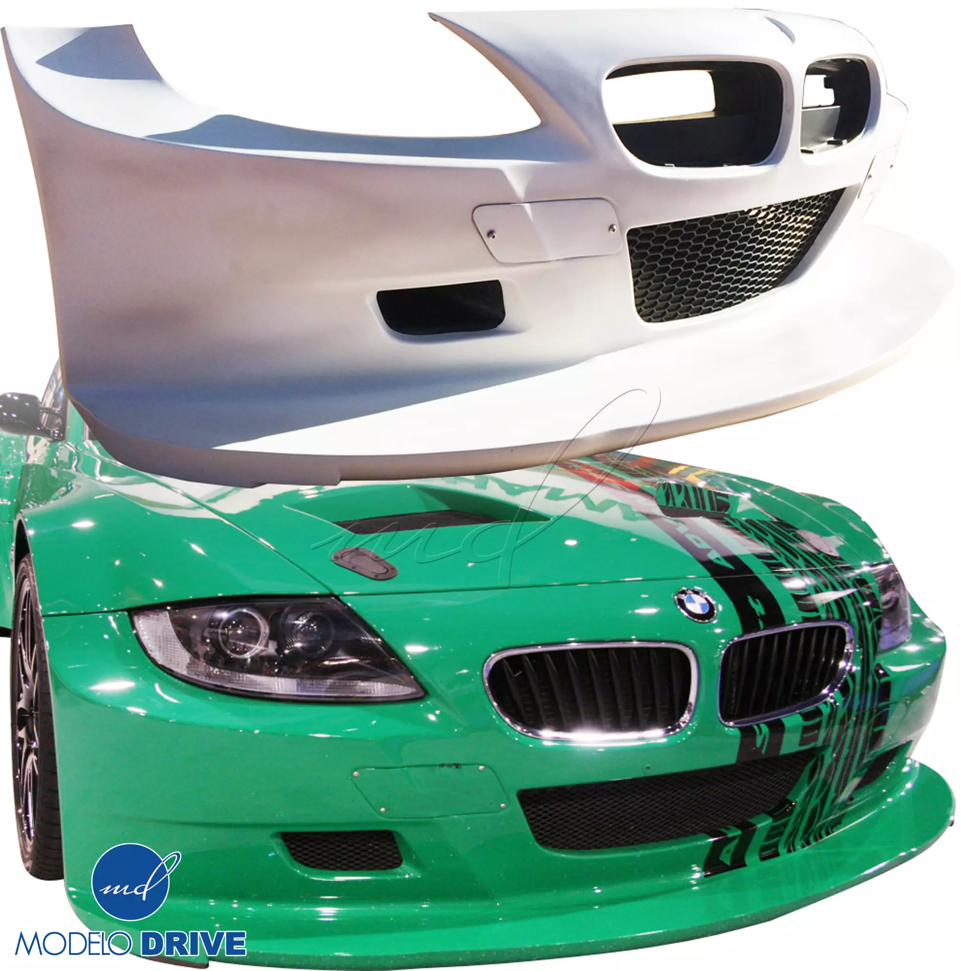 ModeloDrive FRP GTR Wide Body Front Bumper > BMW Z4 M E86 2006-2008 > 3dr Coupe - Image 10