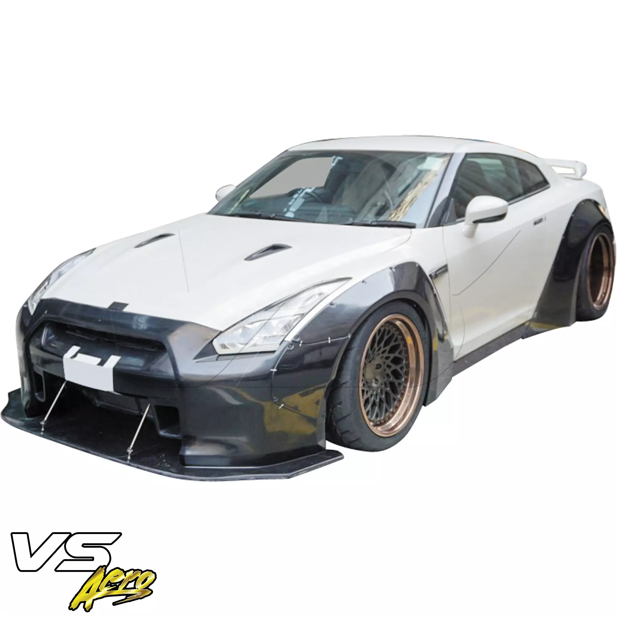 VSaero FRP LBPE v1 Wide Body Front Bumper w Lip > Nissan GT-R GTR R35 2009-2017 - Image 5