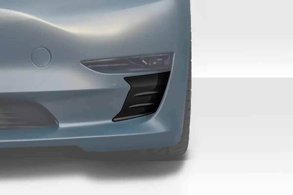 2018-2023 Tesla Model 3 Duraflex Vortex Front Bumper Vent Trim 2 Pieces - Image 2