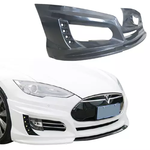 ModeloDrive FRP KKR Front Lip Valance > Tesla Model S 2012-2015 - Image 1