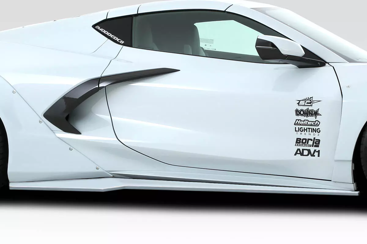 2020-2023 Chevrolet Corvette C8 Duraflex Gran Veloce Side Skirt Splitters 2 Piece - Image 1