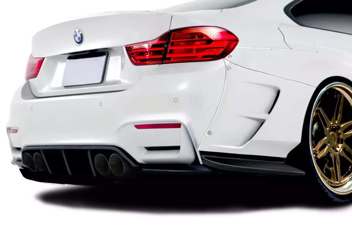 2014-2020 BMW 4 Series F32 AF-1 Wide Body Rear Add Ons Spat Extensions ( GFK ) 2 Piece ( Must be used with Couture M4 Look Rear Bumper ) (S) - Image 1