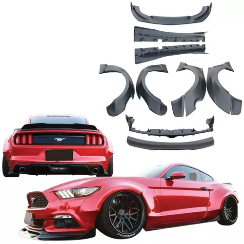 VSaero FRP RBOT Wide Body Kit /w Wing > Ford Mustang 2015-2017 - Image 1