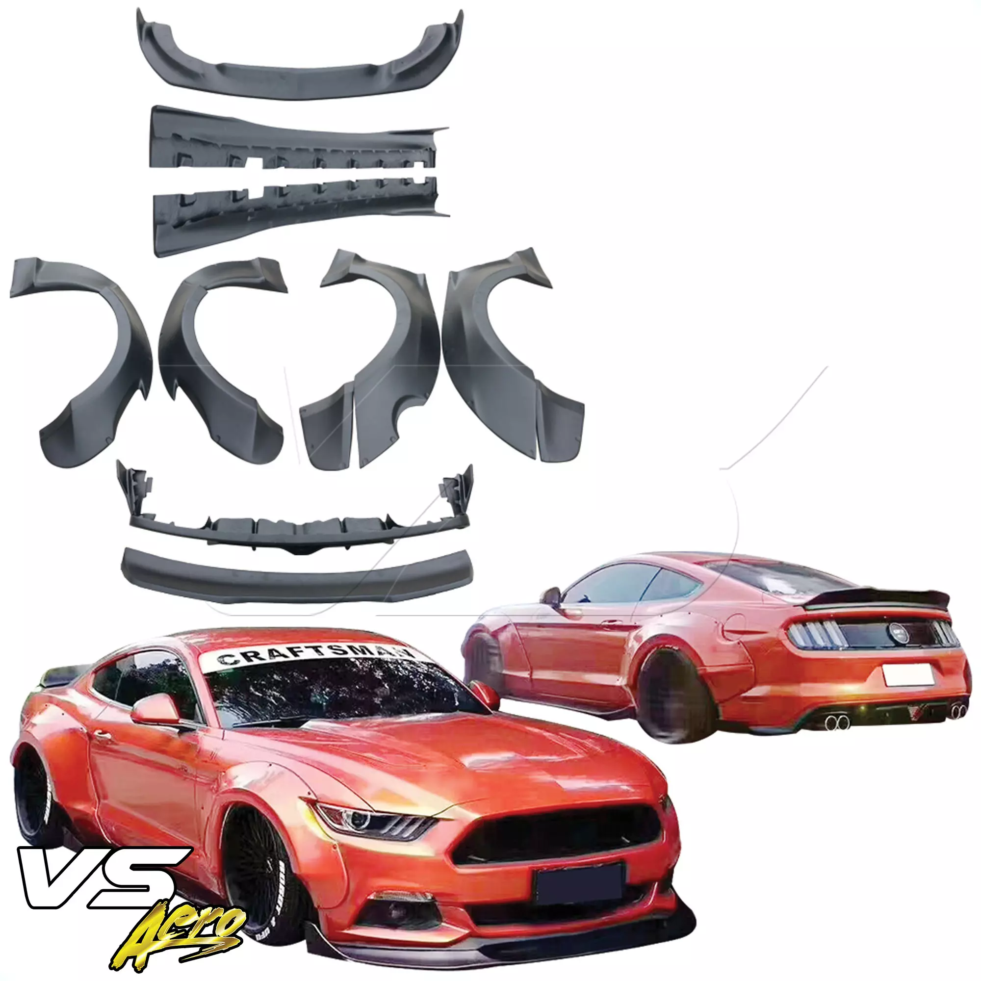 VSaero FRP RBOT Wide Body Kit /w Wing > Ford Mustang 2015-2017 - Image 2