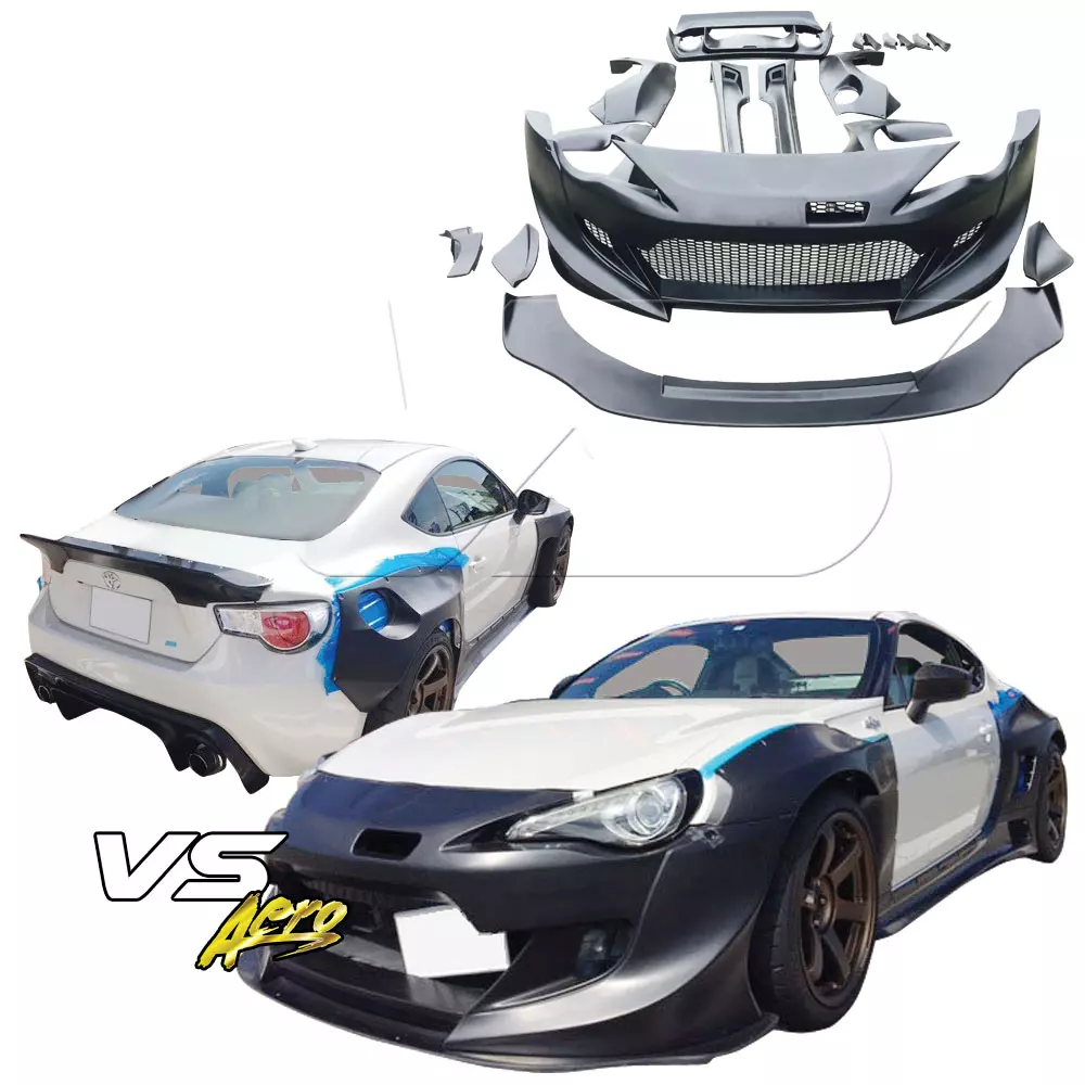 VSaero FRP TKYO v3 Wide Body Kit w Wing 18pc > Subaru BRZ ZN6 2013-2020 - Image 2