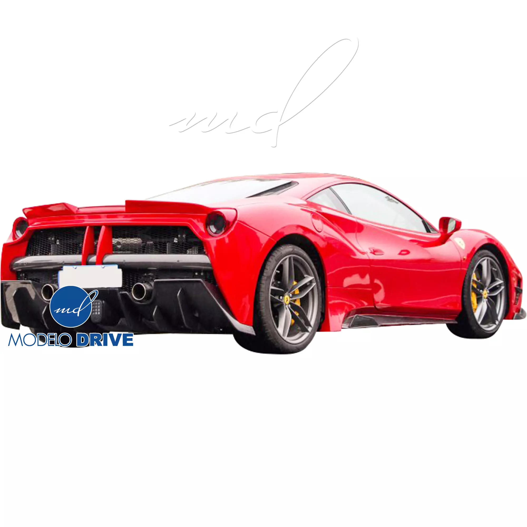 ModeloDrive Partial Carbon Fiber MDES Rear Bumper w Diffuser > Ferrari 488 GTB F142M 2016-2019 - Image 6