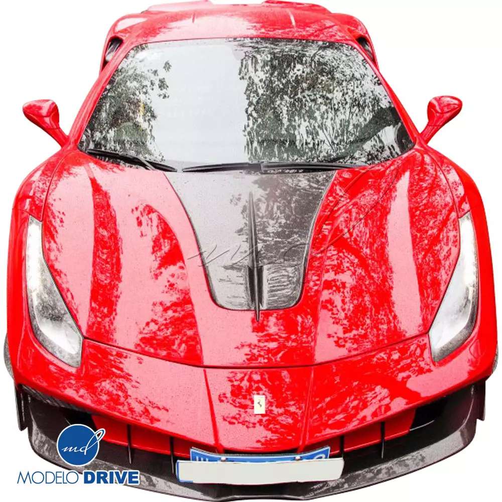 ModeloDrive Partial Carbon Fiber MDES Hood > Ferrari 488 GTB F142M 2016-2019 - Image 2