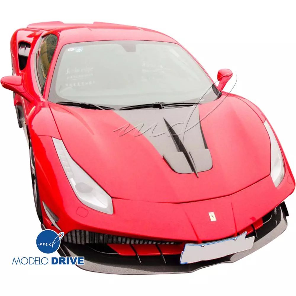 ModeloDrive Partial Carbon Fiber MDES Hood > Ferrari 488 GTB F142M 2016-2019 - Image 3