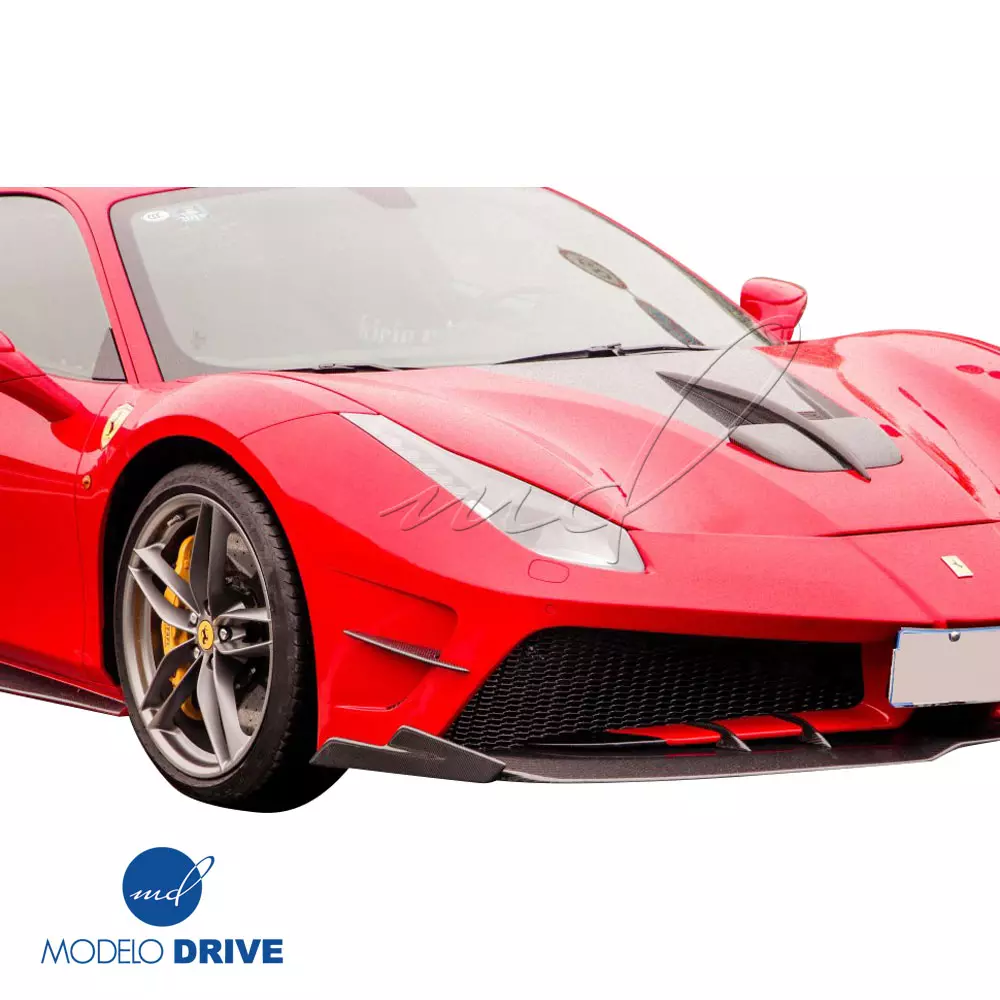 ModeloDrive Partial Carbon Fiber MDES Hood > Ferrari 488 GTB F142M 2016-2019 - Image 6