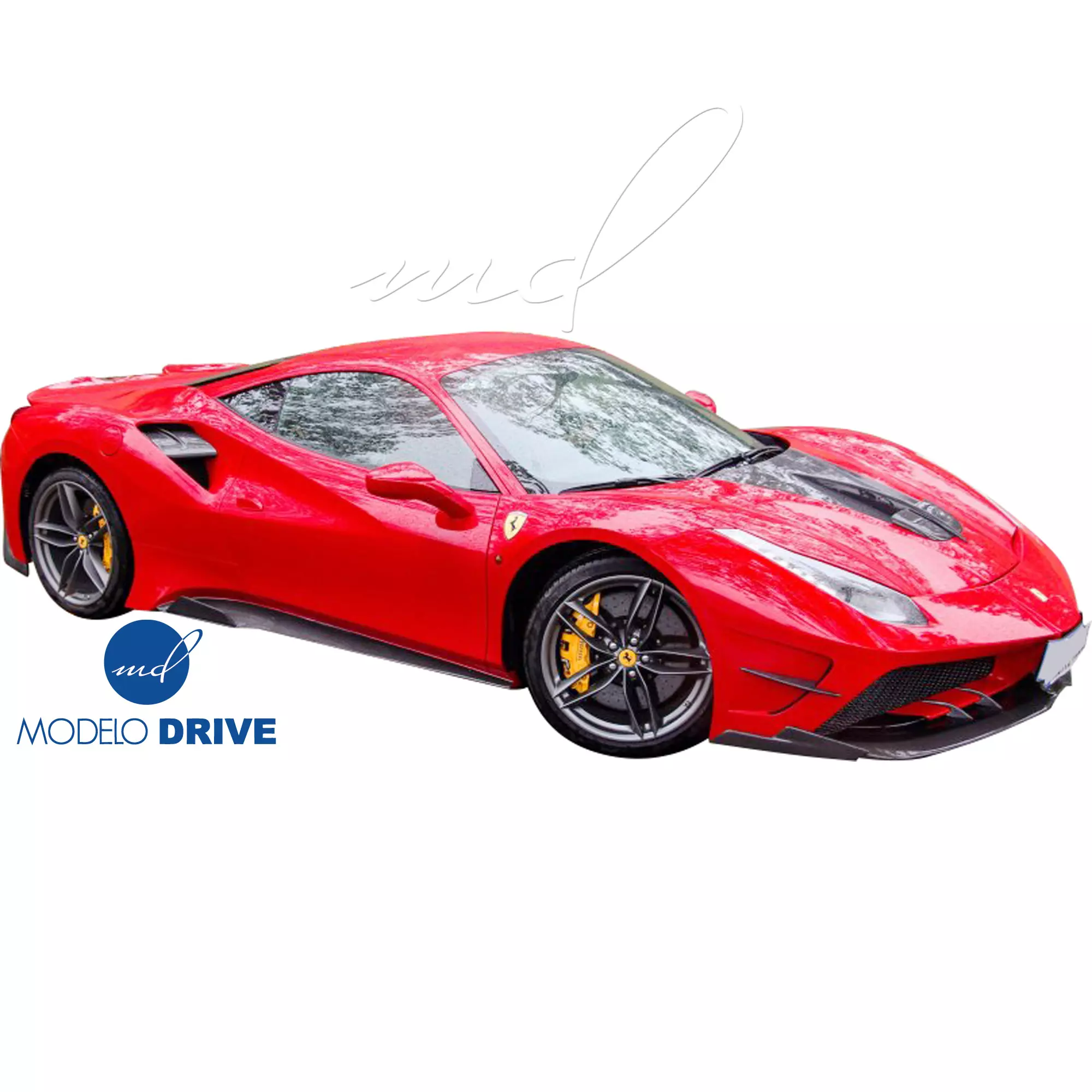 ModeloDrive Partial Carbon Fiber MDES Side Skirts > Ferrari 488 GTB F142M 2016-2019 - Image 2