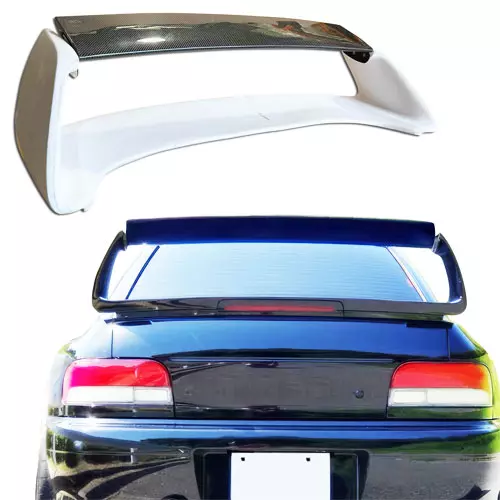 ModeloDrive Partial Carbon Fiber 22B Trunk Spoiler Wing Adjustable w LED > Subaru Impreza (GC8) 1993-2001 > 2/4dr - Image 1