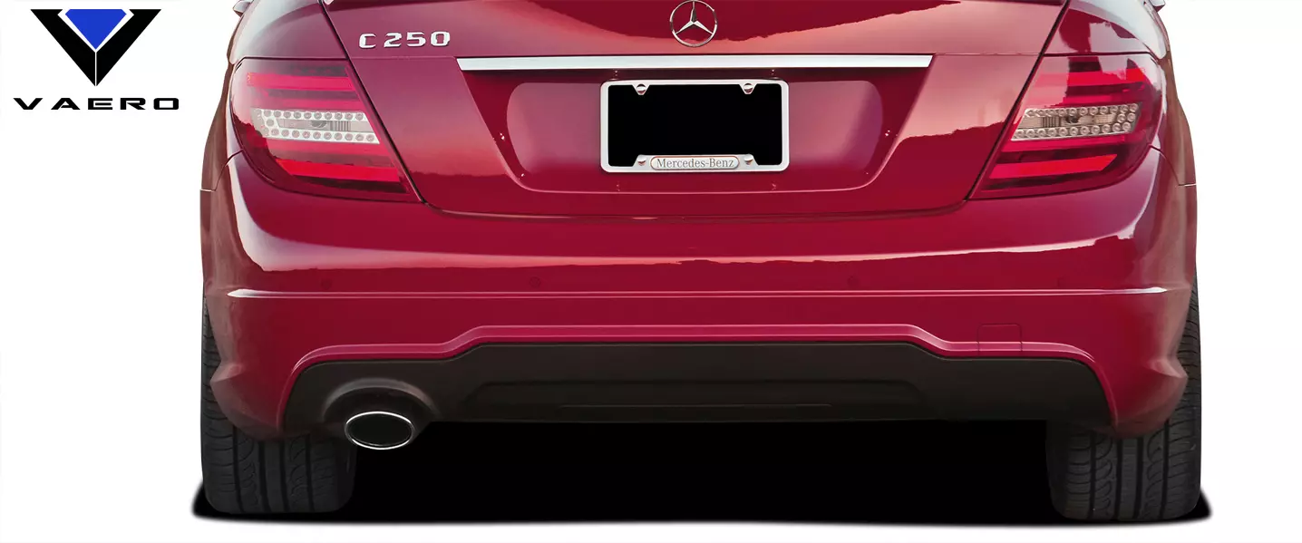 2008-2014 Mercedes C Class W204 C250 Vaero C63 V2 Look Rear Bumper Cover ( with PDC ) 2 Piece - Image 2