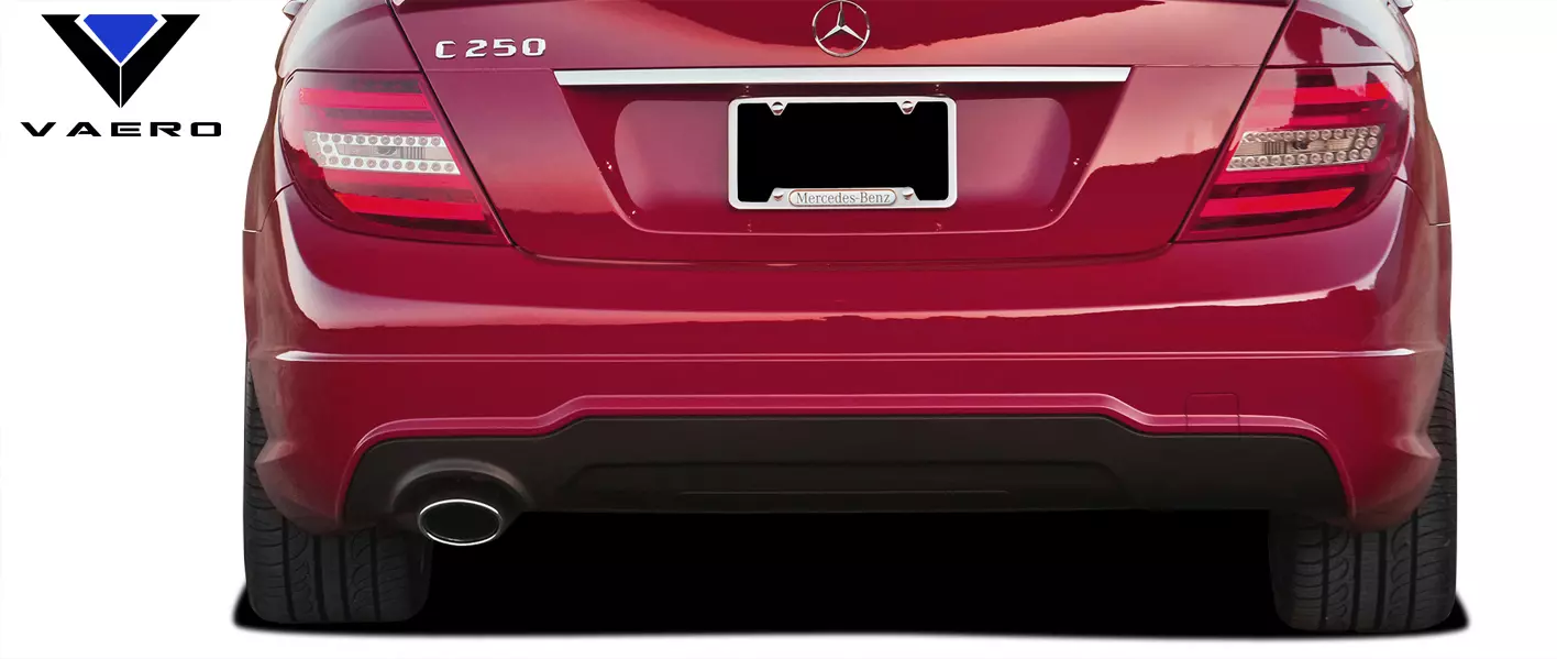 2008-2014 Mercedes C Class W204 C250 Vaero C63 V2 Look Rear Bumper Cover ( without PDC ) 2 Piece - Image 2