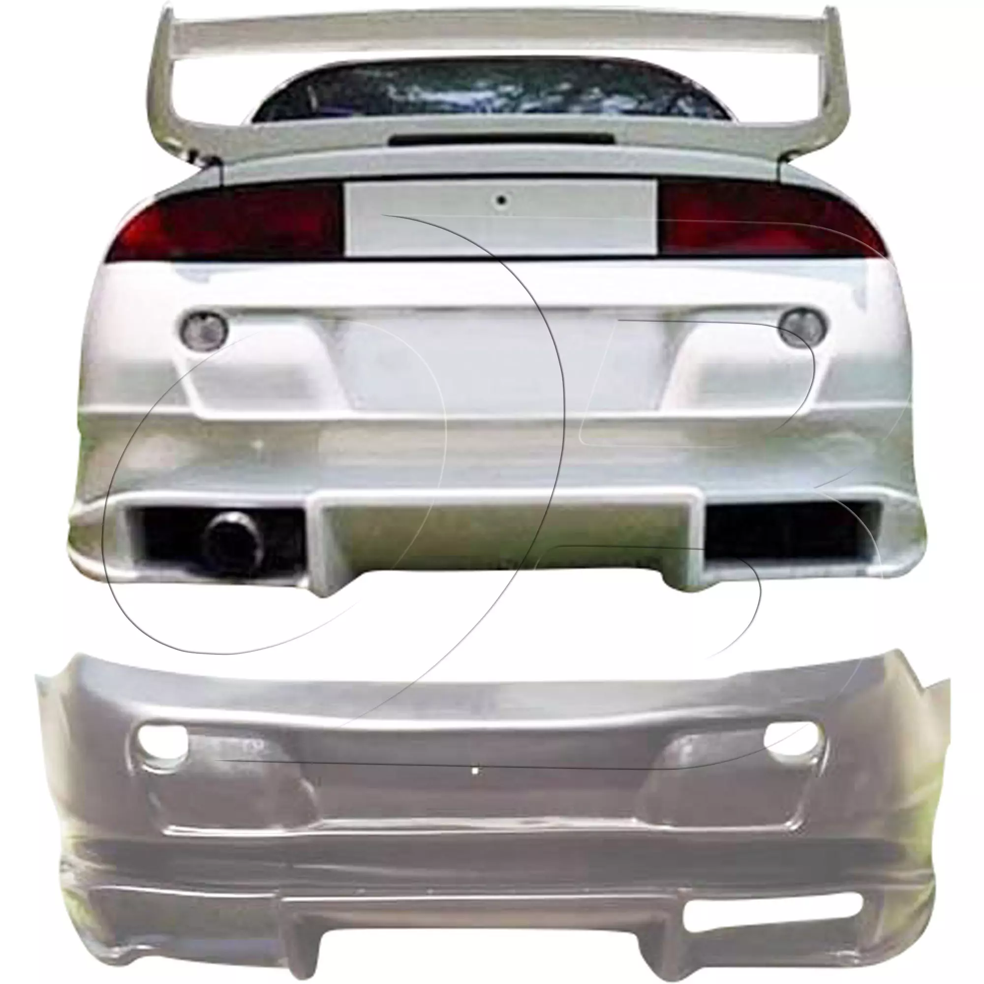 KBD Urethane Bomb Style 1pc Rear Bumper > Mitsubishi Eclipse 1997-1999 - Image 9