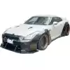 VSaero FRP LBPE v1 Wide Body Front Bumper w Lip for Nissan GT-R GTR R35 2009-2017 - Image 5